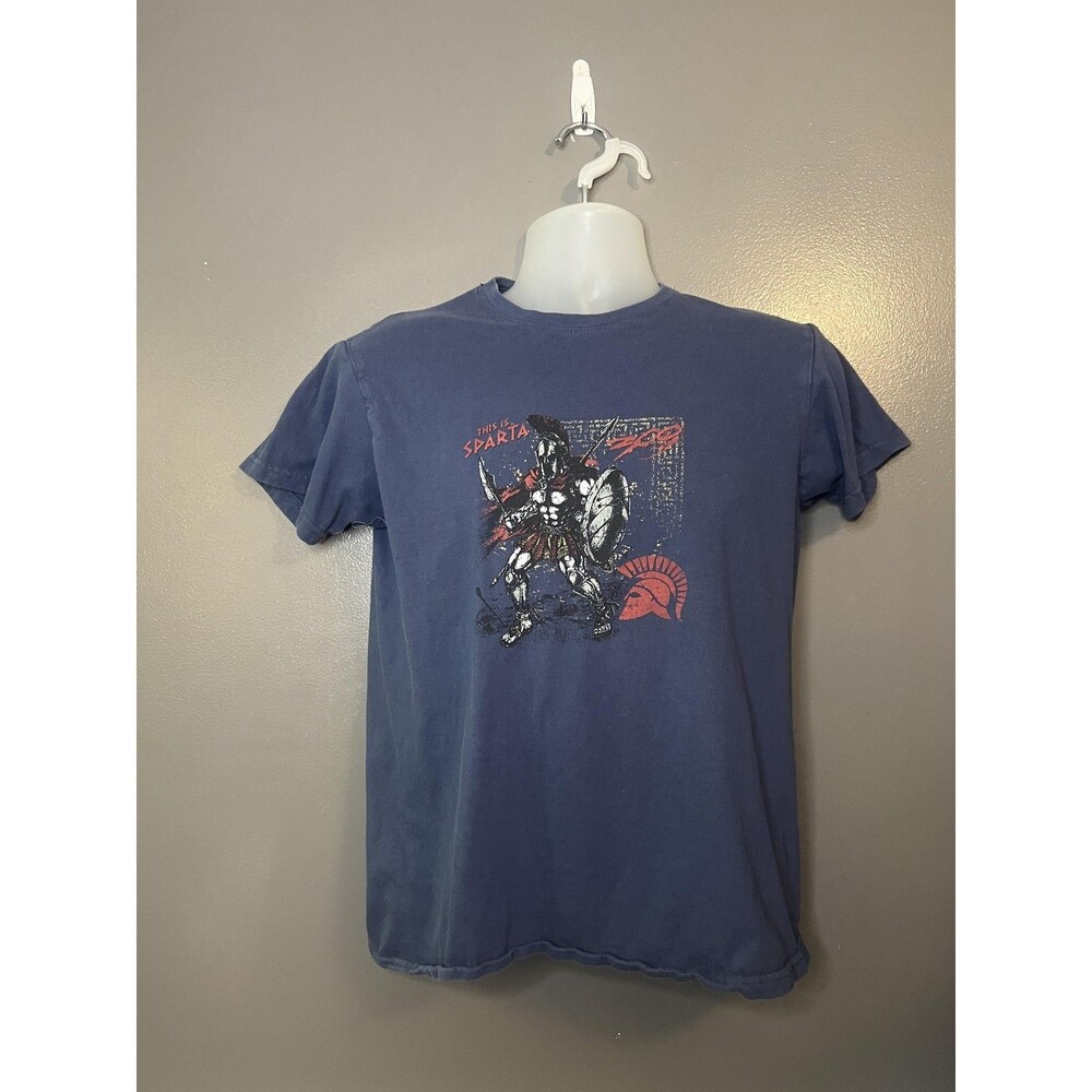 300 This Is Sparta Shirt Mens Small Blue Graphic Tee Movie 300 Warrior